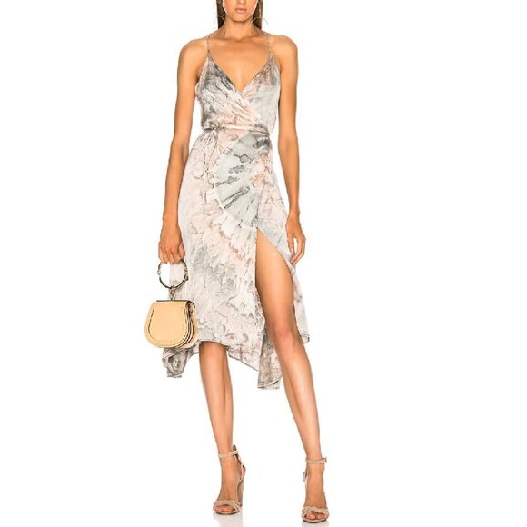 Enza Costa Dresses & Skirts - Enza Costa Viscose Sateen Strappy Wrap Dress Foundation Agate Size 1(=S)